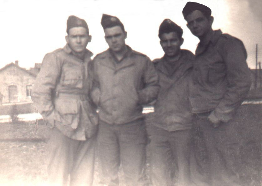 Pfc. Ray Daudt, Pvt. Thomas, Pfc Billy Sanchez, Sgt. Willie Beaty were at the outpost in Grand Halleux December 22nd 1944.